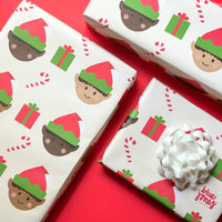 African American Elf Christmas Wrapping Paper
