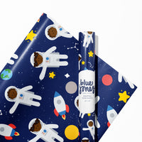 African American Space Astronaut Wrapping Paper