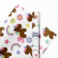 Brown Unicorn Wrapping Paper
