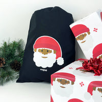 Black Santa Reusable Holiday Gift Bag