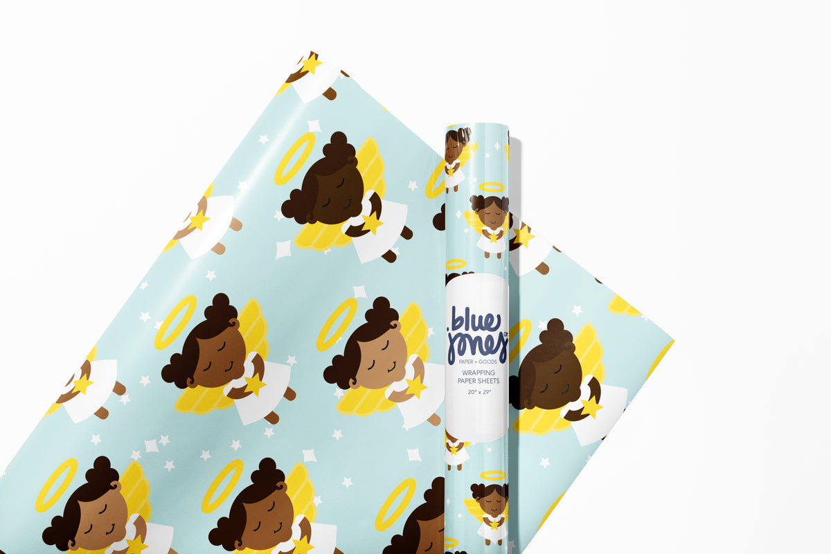 Blue Black Girl Magic Christmas Wrapping Paper – Honey Dazed