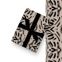 Neutral and Black Abstract Wrapping Paper
