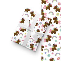 Brown Unicorn Wrapping Paper