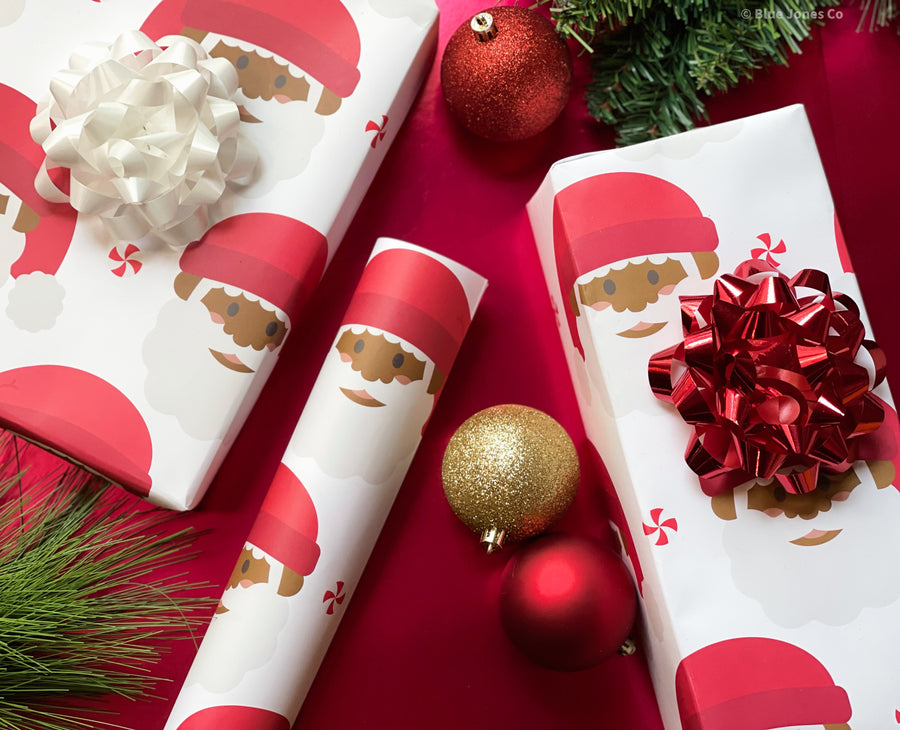 African American Santa Claus Christmas Wrapping Paper