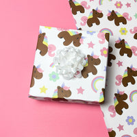 Brown Unicorn Wrapping Paper
