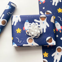 African American Space Astronaut Wrapping Paper