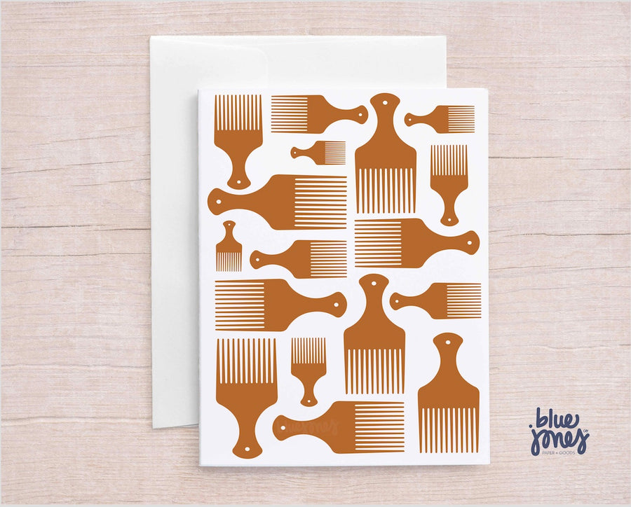 Afro Pick Hair Comb Greeting Card