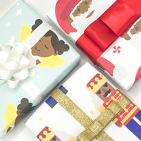 African American Santa Claus Christmas Wrapping Paper