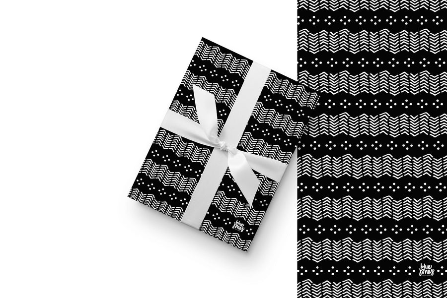 BW Tribal Wrapping Paper